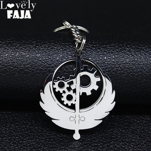 2022 Brotherhood of Stainless Steel Fallout Keychain for Men Music Patch Game Flag keychains Jewelry llaveros para hombre B3000S ► Photo 1/6