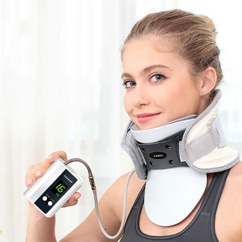 Electric neck cervical traction device adjustable inflatable collar household massage Spondylosis Collar Hanging Neck frame ► Photo 1/1