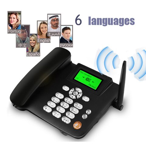 cordless phone for the elderly GSM Support SIM Card Fixed white black Landline Phone Fixed Wireless Telephone home office house ► Photo 1/6