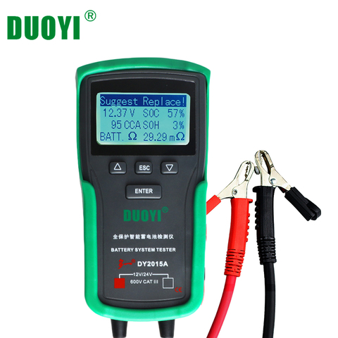 DUOYI DY2015A 12V Car Battery Tester Tools Lead Acid CCA Load Battery Charge Test Digital Automotive Battery Capacity Tester ► Photo 1/6
