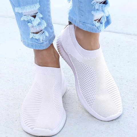 Women Flat Slip on White Shoes Woman Lightweight White Sneakers Summer Autumn Casual Chaussures Femme Basket Flats Shoes ► Photo 1/6