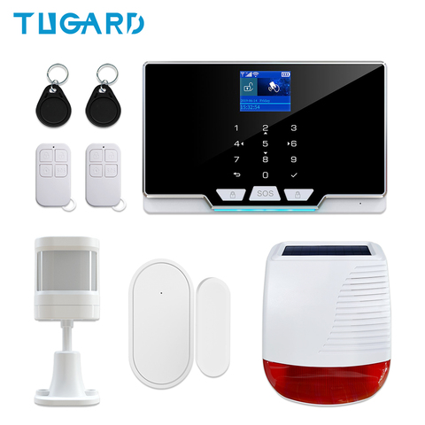 New GSM 3G 4G WiFi Home Security Burglar Alarm System Kit with 433Mhz Wireless Outdoor Solar Powered Siren 110dB Alarm Sound ► Photo 1/6