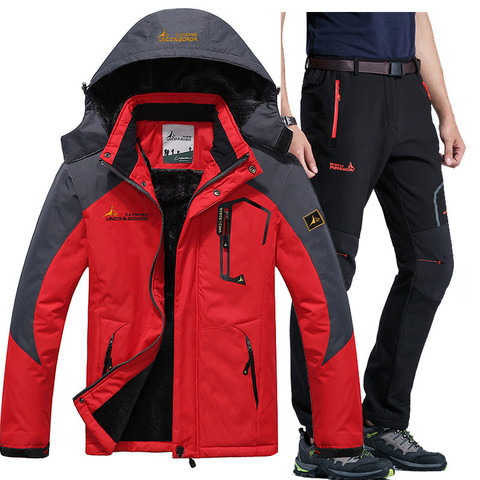 Winter Ski Jacket suits Men Waterproof Fleece Snow Jacket Thermal Warm Coat Outdoor Mountain Skiing Snowboard Jacket Pants suits ► Photo 1/6