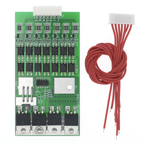 Bms 7S Li-ion Lithium 18650 Battery Protection Board 24V 20A Battery Balancer With Matching Cable Automatic Protection Function ► Photo 1/1