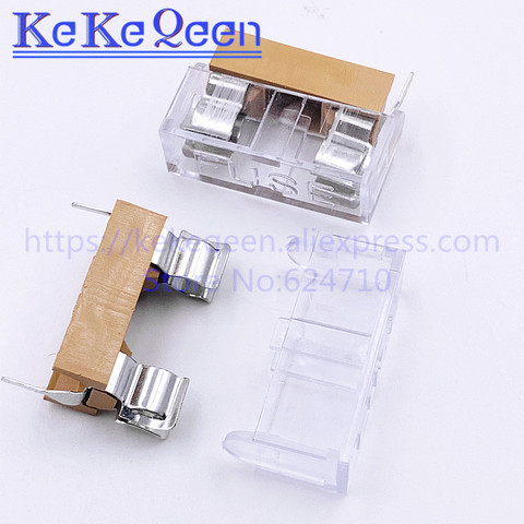 10pcs/lot 5*20mm 5x20mm fuse holder with transparent cover Insurance Tube Socket Fuse Holder Fuse Holders 5*20 Fuse ► Photo 1/6