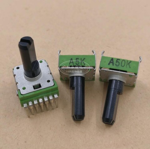 Taiwan alpha rk14 vertical adjustable potentiometer double 7-pin A5k (midpoint )  A50k electronic piano volume 18MM -10pcs/lot ► Photo 1/2