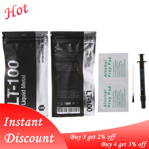 LT-100 Liquid Metal Thermal Conductive Paste Grease for CPU GPU Cooling Liquid Ultra 128W/mK 1.5g 3g Compound Grease for Cooling ► Photo 1/6