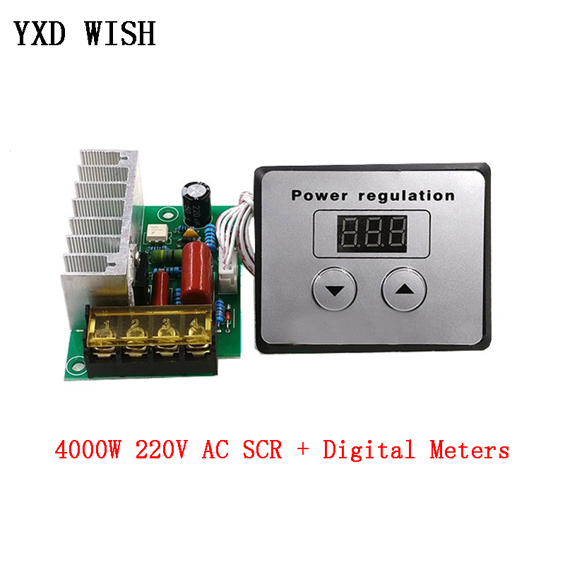 Lamp Dimmer SCR Voltage Regulator Heat Controller AC 220V Digital Voltage Regulator 80A for Motor Speed Controller 