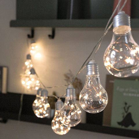 4M 10 Bulbs LED Fairy Lights Battery Power Bulb Garland Light String Christmas Wedding Party Bedroom Living Room Garden Decor ► Photo 1/6