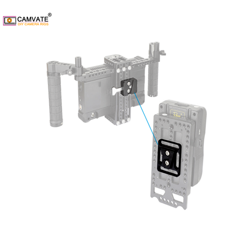 CAMVATE Quick Release Male V-Lock Wedge Mount With Base Plate &1/4