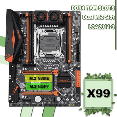 HUANANZHI X99-AD4 LGA2011-3 Motherboard with DUAL M.2 NVMe NGFF SSD Slot 4 DDR4 DIMM Buy Computer Hardware 2 Years Warranty ► Photo 1/5