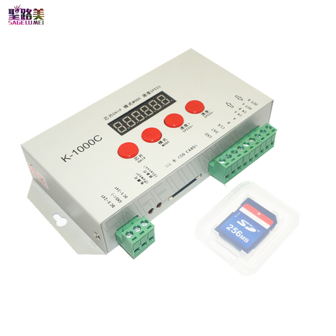 Free shipping DC5V-24V K-1000C controller (T-1000S Updated)WS2812B,WS2811,APA102,SK6812,2801 LED 2048 Pixels Program Controller ► Photo 1/5