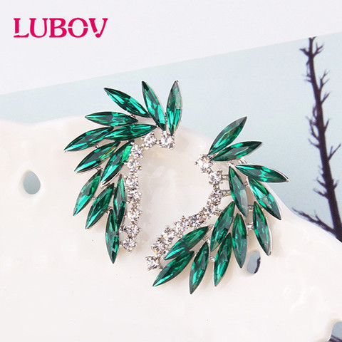 LUBOV 3 styles Colorful Wings Stud Earrings Acrylic Crystal Stone Women Piercing Earrings Trendy Wedding Jewelry Christmas Gift ► Photo 1/6