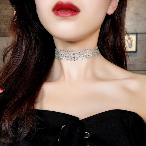 Fashion Punk Girls PU Leather Choker Necklace Jewelry Clavicle Gothic  Necklaces for Women Lady