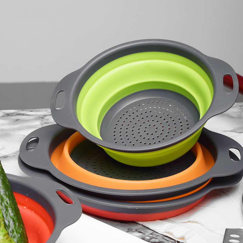 Foldable Creative Fruit Vegetable Drain Basket Kitchen Strainer Storage Gadgets 