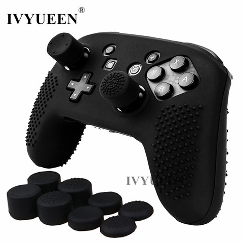 IVYUEEN Silicone Rubber Cover Case for Nintend Switch NS NX Pro Controller Protective Skin with 8 Caps Grips for NintendoSwitch ► Photo 1/6