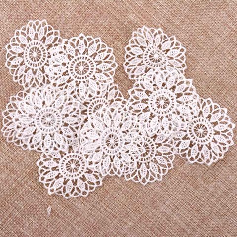 30pcs Beautiful White Color Net Lace Trim Embroidered Lace Ribbon For Sewing Wedding Decoration DIY 45mm ► Photo 1/6