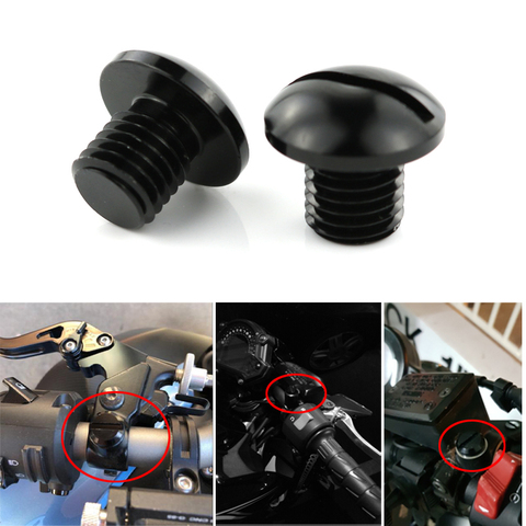 For BMW F650GS R1200R R1200GS RnineT S1000R S1000XR K1300R 2 Pcs 1 Pair of Mirror Hole Plugs Mounting Covers CNC Aluminum Black ► Photo 1/6