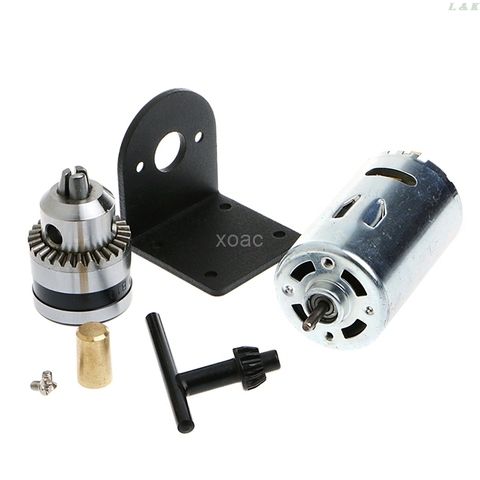 Mini Hand Drill DIY Lathe Press 555 Motor w/ 1/8