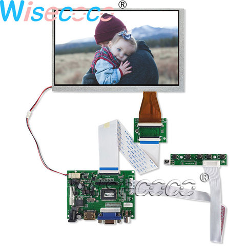 7 inch A070VW04 V0 LCM TFT LCD display screen 800×480 with 60 pins FPC VGA TTL HDMI controller board ► Photo 1/6