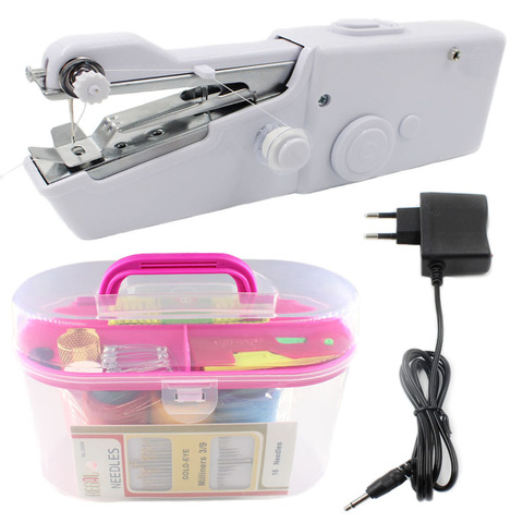 Portable Mini Handheld sewing machines Stitch Sew needlework Cordless Clothes Fabrics Electric Sewing Machine Stitch Set ► Photo 1/6