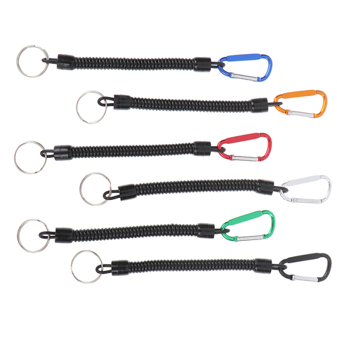 Portable Fishing Lanyards Rope Boating Kayak Camping Secure Carabiner Secure Lock Grips Tackle Tools With Spring ► Photo 1/6