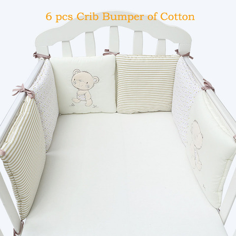 6 Pcs/Set Children Infant Crib Bumper Bed Protector Baby Kids Cotton Cot Nursery for Bear Bumper Boy And Girl Bedding Plush ► Photo 1/6