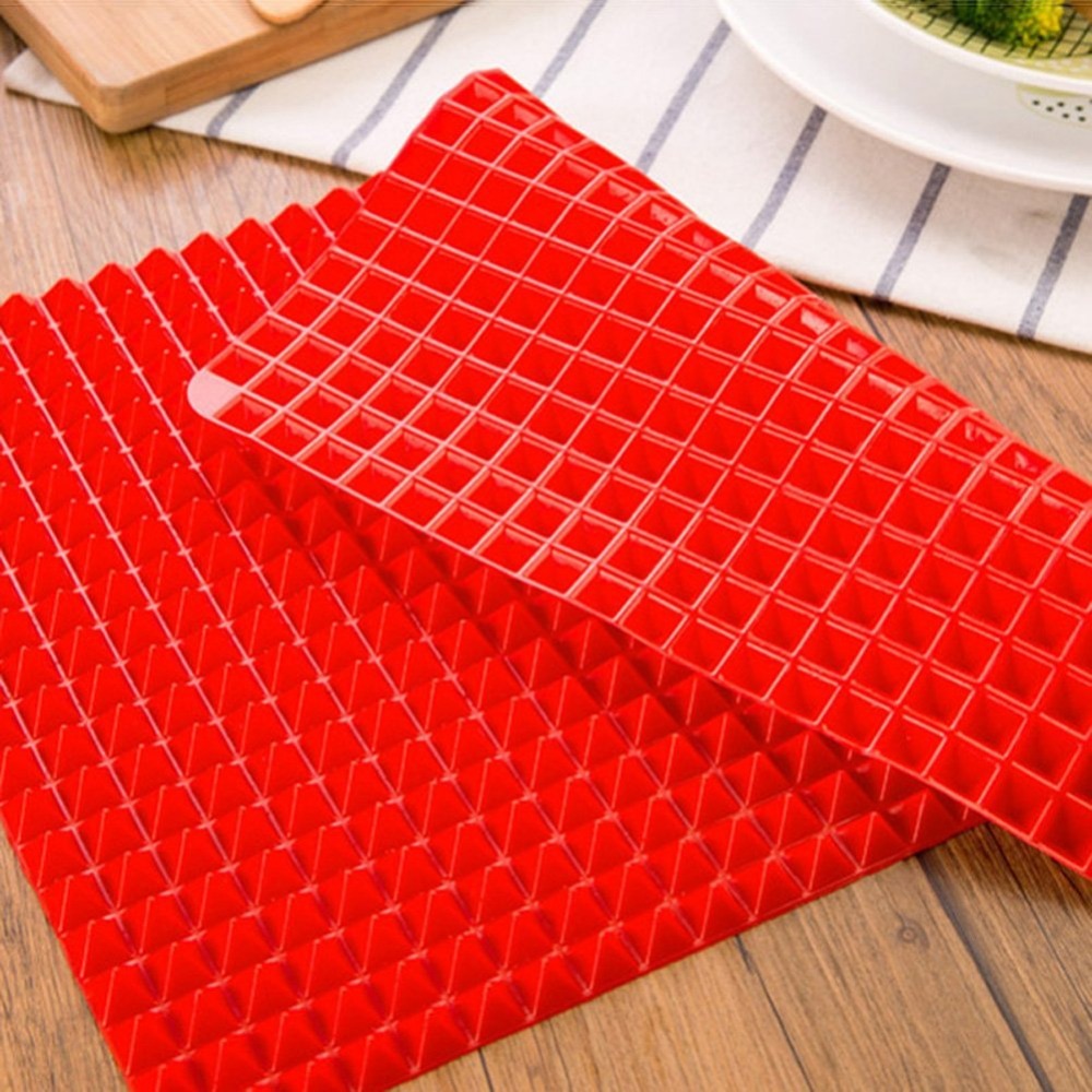 1Pcs BBQ Pyramid Pan Bakeware Nonstick Silicone Baking Mats Pad Moulds  Microwave Oven Baking Tray Sheet Kitchen Baking Tools