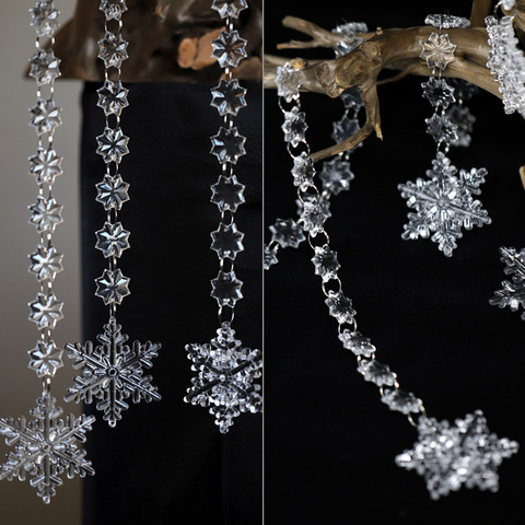 1PCS Transparent Acrylic Snowflake Pendant Bead Curtain Christmas New Year Decoration Home Wedding Stage Decorative Curtain ► Photo 1/6