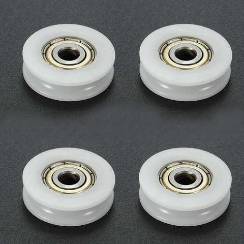 4pcs U Groove Nylon Round Pulley Ball Bearing Wheel Roller for Door Windows Shower Pulleys Drawer ► Photo 1/5