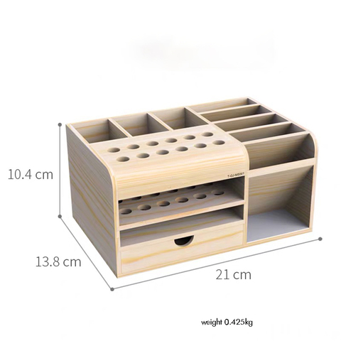 Wooden Tools Storage Box Holder Hobbies Tool Organizer with Small Drawer and Magnetic Layer, Multifunctional for Repair Tools ► Photo 1/4