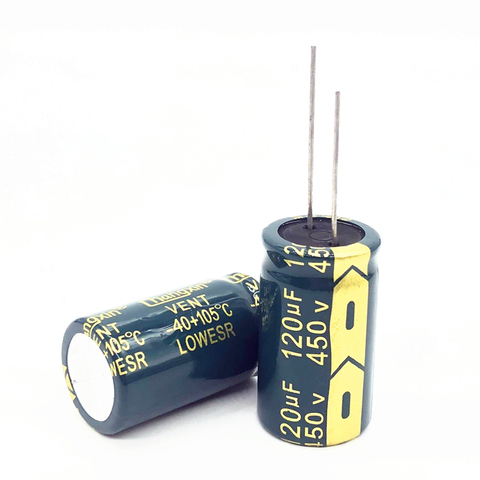 2pcsGood quality 450v 120UF high frequency low impedance 18*30 20% RADIAL aluminum electrolytic capacitor 120000NF 20% ► Photo 1/1