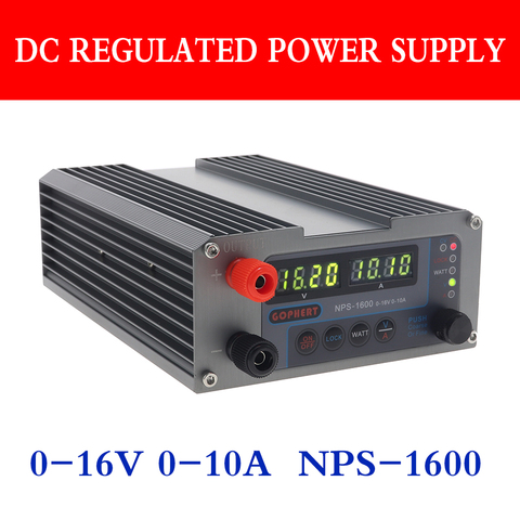 NPS 1600 new laboratory DIY adjustable digital micro switch DC power supply WATT with locking function 0-16V 0-10A ► Photo 1/6