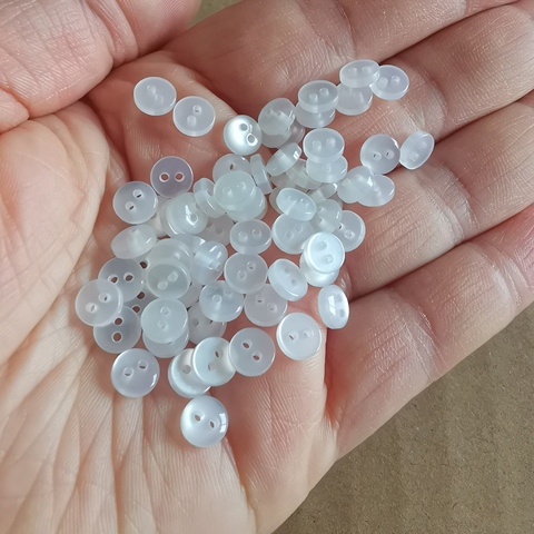 100pcs 6mm Resin Clear Shiny Pearl Mini Buttons Tiny for Dolls Crafts Scrapbooking ► Photo 1/3