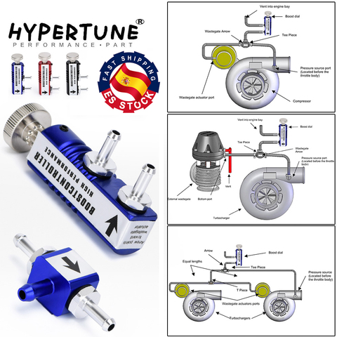 Hypertune - UNIVERSAL  ADJUSTABLE MANUAL TURBO BOOST CONTROLLER KIT 1-30 PSI IN-CABIN BOOST CONTROL HT3123 ► Photo 1/6