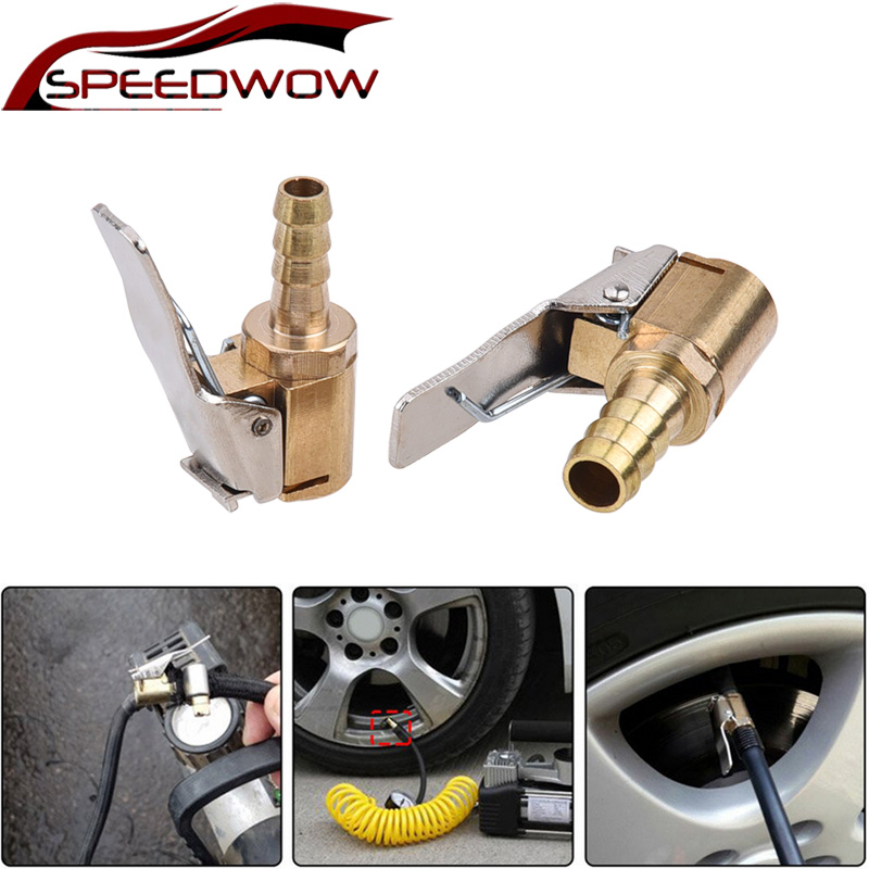 TYRE VALVE AIR HOSE CHUCK AIRLINE INFLATOR CONNECTOR BRASS CLIP ON CAR 8MM TRUCK 