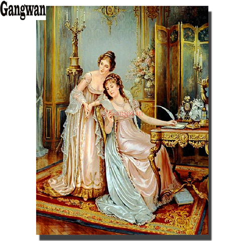 diy diamond embroidery woman European court sisters mosaic picture full diamond painting cross stitch girl wedding decoration ► Photo 1/6