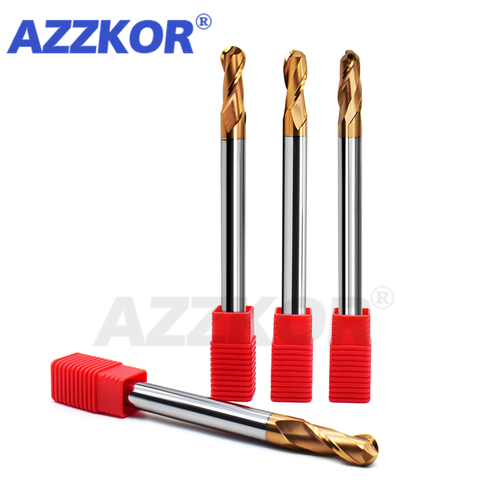 Milling Cutter Alloy Coating Tungsten Steel Tool 150L Hrc55 Lengthening Ball Nose Endmills AZZKOR Top Milling Cutter Endmill ► Photo 1/6