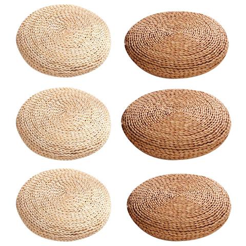 Tatami Futon Meditation Cushion Thickening Yoga Circle Corn Husk Straw Braid Mat Japanese Style Cushion With Silk Wadding ► Photo 1/6