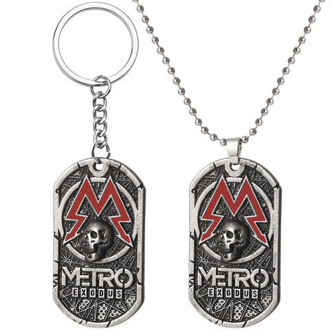 Game Metro Exodus Keychain Metal Vintage Souvenir Pendant Tag Skull LOGO Keyring llaveros Jewelry ► Photo 1/6