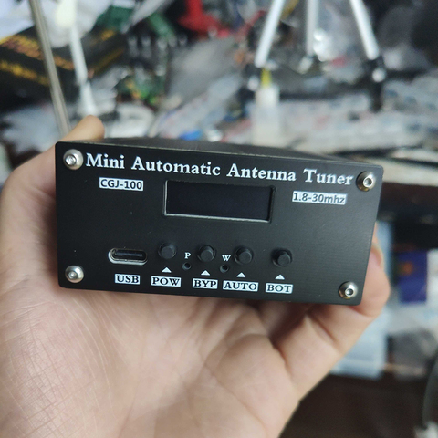 Lusya MINI 0.96 inch OLED ATU100 automatic antenna tuner 1.8-50 MHz 100W by N7DDC with case battery E3-012 ► Photo 1/6