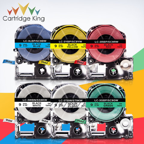 18 Color ST9KW SS9KW SC9RW SC9YW SC9BW SC9GW 9mm Label Tape for Epson King Jim C410 LW-400 LW-400L TepraPro Label Maker Printer ► Photo 1/6