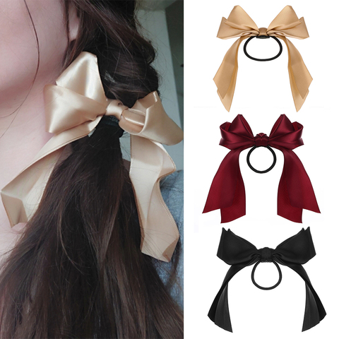 EN Fashion Big Bow Hairpin Cute Barrette Elastic Hair Bands Women Girls Hairgrip Korean Oversize Hair Bands Accessories 2022 New ► Photo 1/6