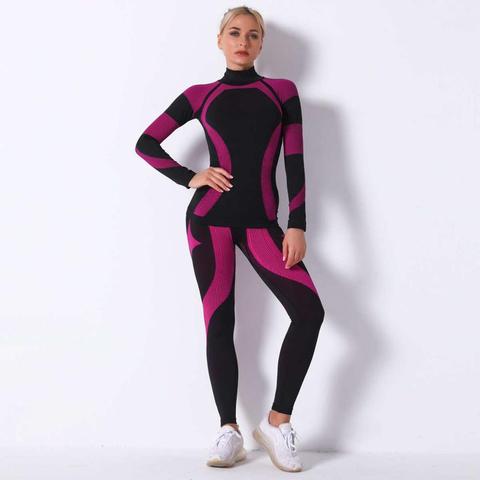 Women Thermal Underwear Suit Spring Autumn Winter Quick Dry Thermo Sporting Underwear Sets Female Fitness Gymming Long Johns 18A ► Photo 1/6