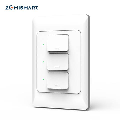 Zemismart US AU WiFi Wall Push Light Switch Alexa Google Home TUYA APP Control One Gang Two Three Gangs Physical Switches ► Photo 1/6