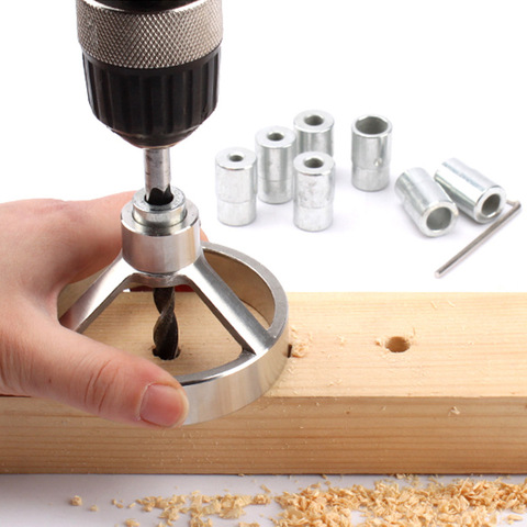 Stainless Steel Vertical Drill Guide Hole Puncher Fixtures Wood Positioning Doweling Jig Locator for DIY Carpentry Tools ► Photo 1/6