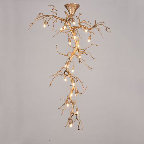 Phube Lighting Artistic Copper Branches Chandeliers Large Stair Chandelier Colorful Glazed Chandelier Lustre Lighting ► Photo 1/1