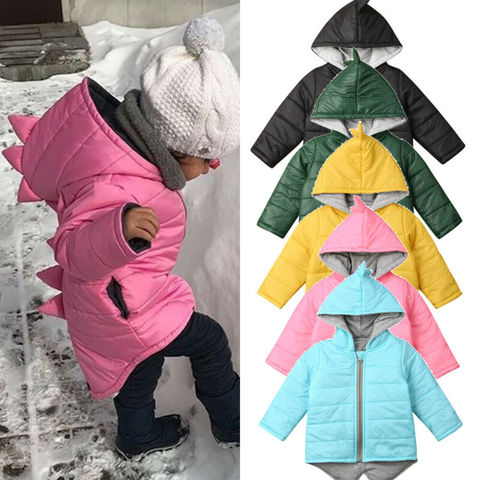 1-7 Year Baby Girls Boys Parka Light Kid Jacket Hooed Down Coat Winter Children Jacket Spring Fall 3D Dinosaur Toddler Outerwear ► Photo 1/6