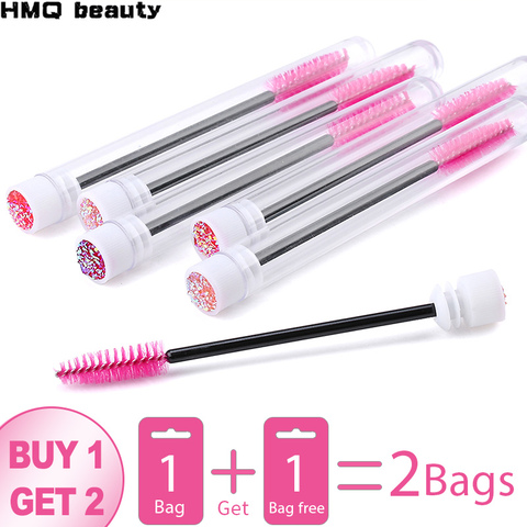 NEW Eyelash Extender Disposable Eyebrow Brush Separate Tube Design Charming Diamond Bottom Mascara Stick Applicator ► Photo 1/6