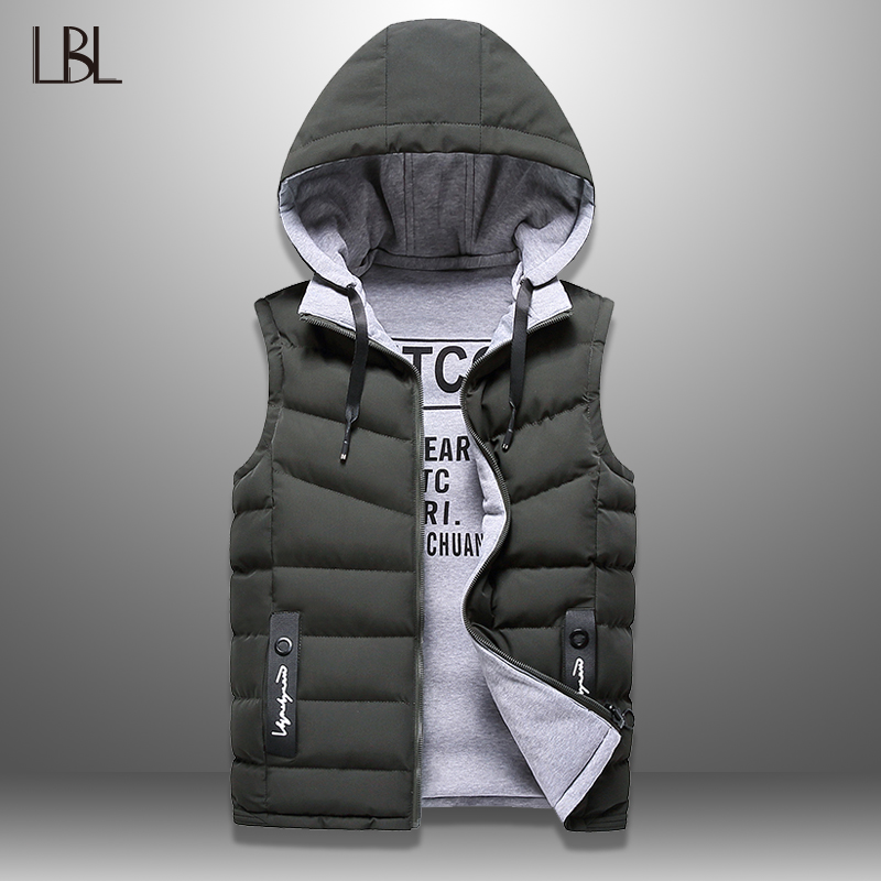 Etecredpow Mens Coat Sleeveless Down Waistcoat Hooded Quilted Vest